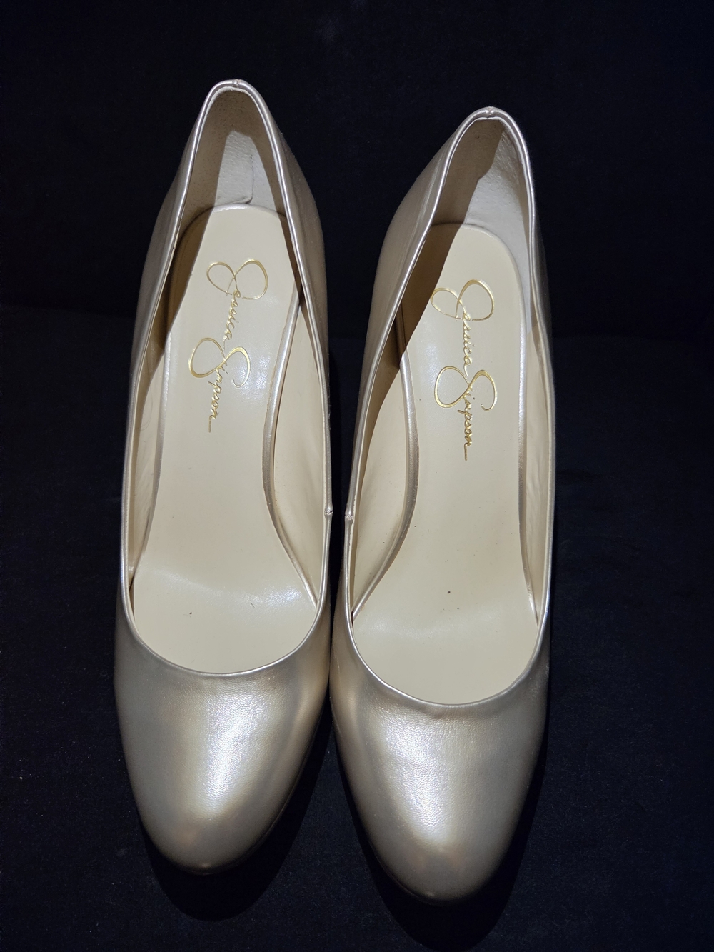 Jessica Simpson Champagne Metallic Leather Pumps